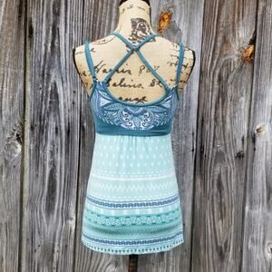 Strappy Back Yoga Tanktop Athleta Empire Cami Size XS Green Blue Athleisure Top